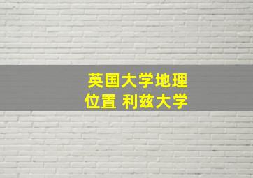 英国大学地理位置 利兹大学